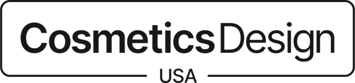 Logo of Cosmetics Design USA with a black and white color scheme.